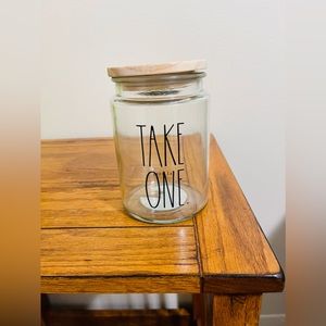 Rae Dunn Take One Glass Jar With Lid